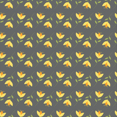 Hand drawn small flowers seamless pattern design in background
