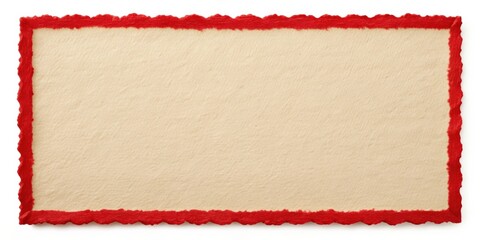 Deckled paper with a vibrant red border perfect for adding a touch of elegance to any project or design, deckled, paper, red