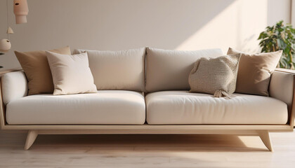 Warm and cozy sofa in earth tone colors.