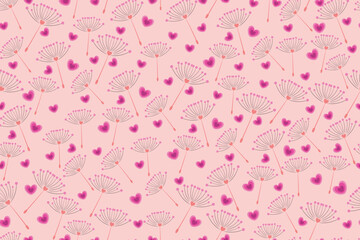 seamless pattern of blowball flowers for background, fabric, wrapping, etc	