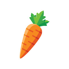 Carrot vector illustration on white background, Fresh vegetable isolated, Whole carrot vector illustration, Cartoon drawing of whole carrot isolated on white background. Food, nutrition, diet concept