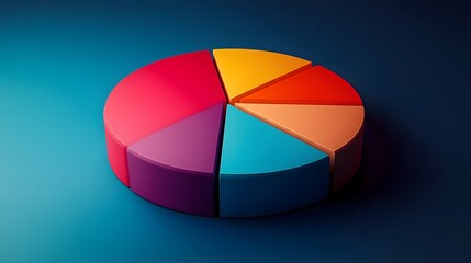 Obraz premium Colorful pie chart, 3D
