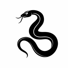 Snake silhouette. Isolated snake silhouette on white background