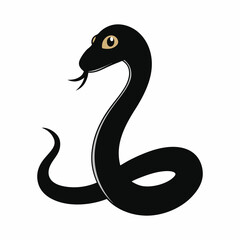 Fototapeta premium Snake silhouette. Isolated snake silhouette on white background