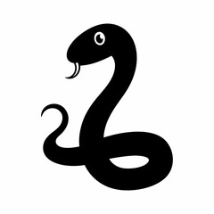 Snake silhouette. Isolated snake silhouette on white background