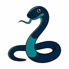 Fototapeta premium Cartoon type Snake silhouette.