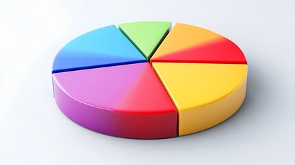 Obraz premium Colorful pie chart, 3D