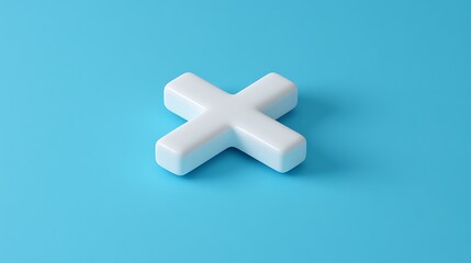 Obraz premium Minimalistic 3D Render of White Plus Signs on Rich Blue Background
