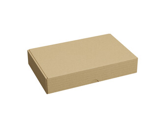 Blank brown paper box mock up isolated on white background,