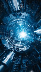 Fototapeta premium Advanced thermonuclear fusion facility with a glowing reactor symbolizing the future of energy