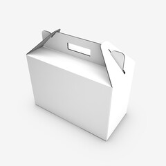 Blank white Take away box mock up isolated on white background,