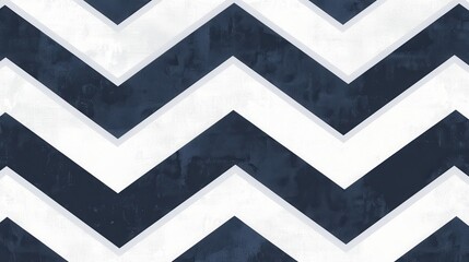 A geometric pattern featuring alternating navy blue and white zigzag stripes.