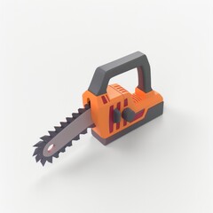 Naklejka premium chainsaw in 3D style on a white background