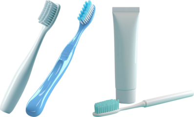 toothbrush with toothpaste isolated on white background