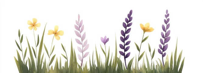 A charming watercolor illustration featuring wildflowers and greenery, perfect for nature-inspired designs and backgrounds.