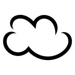 Cloud line art. Cute cloud in cartoon style. Vector illustration isolated on white background.