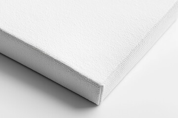 Blank white canvas ready for an artist's creativity, displayed on a clean surface in natural light, inviting artistic expression
