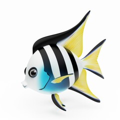Obraz premium angelfish in 3D style on a white background