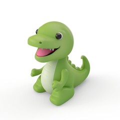 Fototapeta premium Dinosaur in 3D style on a white background 