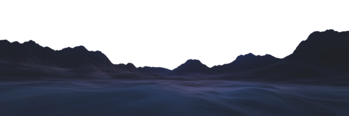 Dusk casts shadows over the calm desert, cut out - stock png.