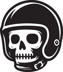 Retro vintage biker racer skull in helmet design vector