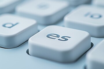Close-up of White Keyboard Key with 'es' Letters