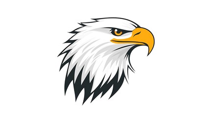 Fototapeta premium Majestic Eagle Logo Vector with Gold Highlights for Sports Team - Profile View Mascot Design