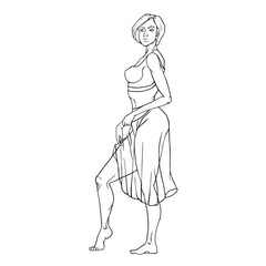 woman line dancing skirt and top