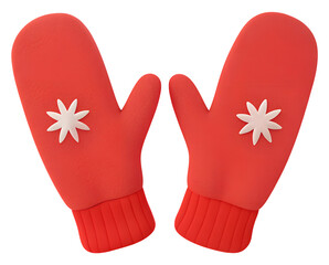 Illustrations of winter gloves on an isolated background, Christmas gloves on an isolated background