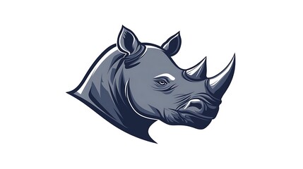 Fototapeta premium Bold Rhino Head Vector Logo for Sports Team or Fan Club Emblem