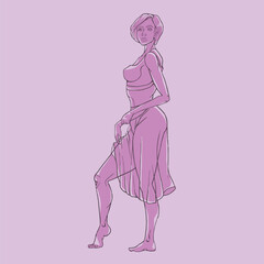 woman pink dancing skirt and top