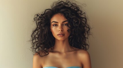 The woman with curly hair