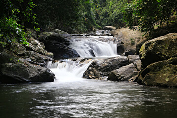 Namtok Pa La-U or Pa La U Waterfall, the beautiful waterfall in deep forest at Prachuap Khiri Khan Province, Thailand 