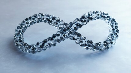 DNA Infinity. 3D Rendering Illustration of Deoxyribonucleic Acid Strand in Infinity Sign