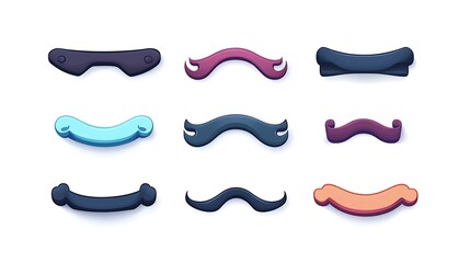 set of 3d mouth on white background