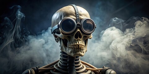 Skeleton wearing goggles in a spooky and cool fashion , Halloween, undead, skeleton, spooky, goggles, eyewear, costume