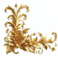 golden ornament frame and corner design. 
generative AI