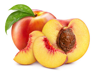 Peach isolated on white background