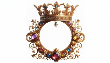 golden ornament frame and corner design.  generative AI