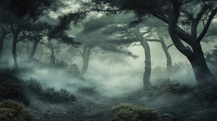 Foggy Forest Path