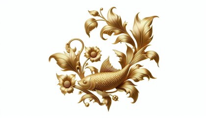 Fototapeta premium golden ornament frame and corner design. generative AI