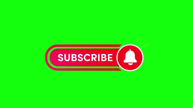 animated subscribe and belll icon green screen