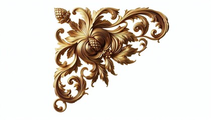 golden ornament frame and corner design.  generative AI