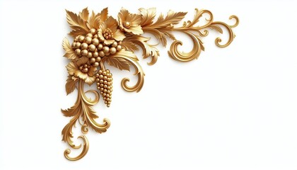 golden ornament frame and corner design.  generative AI