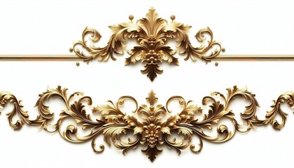 golden ornament frame and corner design.  generative AI