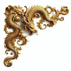 Fototapeta premium golden ornament frame and corner design. generative AI