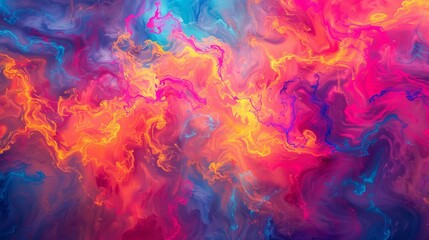 A vibrant explosion of swirling colors forms a mesmerizing, fiery pattern symbolizing energy, creativity, and passion in this abstract, dynamic, and lively artwork.