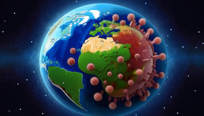 simple illustration monkeypox virus earth representing new viral disease