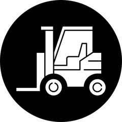 Forklift icon block vector illustration