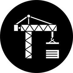 Construction line icon block vector illustration